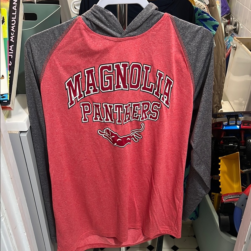 School spirit shirt with hood
